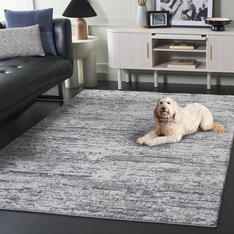 SAFAVIEH Century Iida Modern Abstract Rug - 4'5" x 6'5" - Grey/Navy - Rectangle