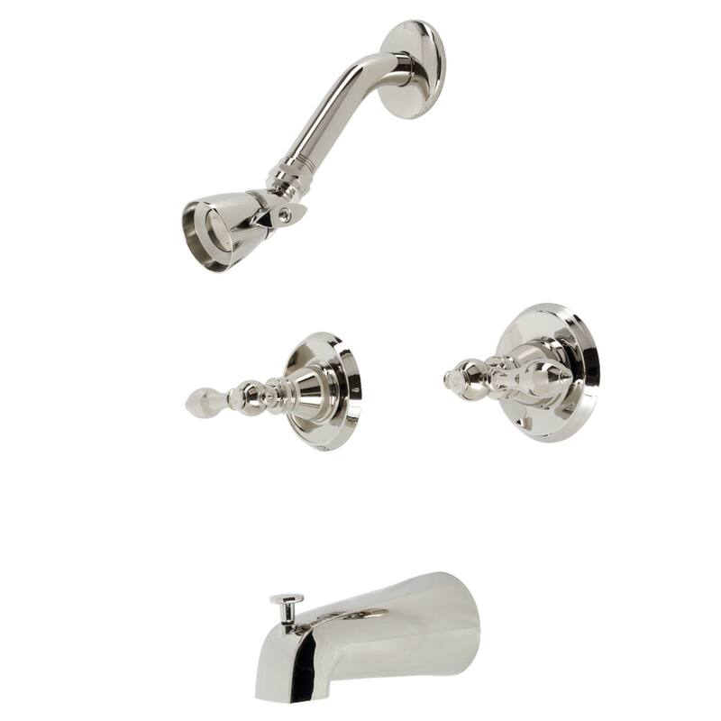 Kingston Brass American Classic Two-Handle Tub and Shower Faucet - Polished Nickel