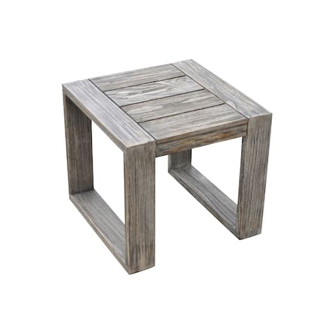 Mamaroneck Grey Teak Outdoor Side Table by Havenside Home