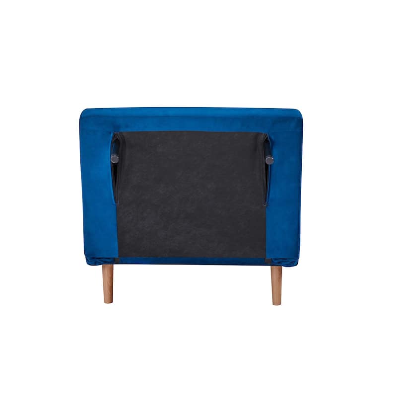 2-Piece Velvet Foldable Sleeper Sofa Chair, Sofa Bed with 3-Position Adjustable Backrest, Quick 10-Second Conversion