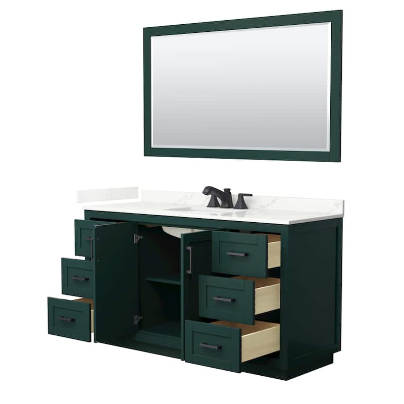 Miranda 60-inch Single Vanity, Quartz Top, 58-inch Mirror