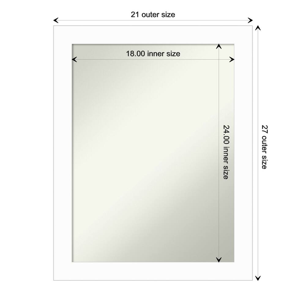 Basic Narrow Non-Beveled Wood Framed Bathroom Vanity Wall Mirror
