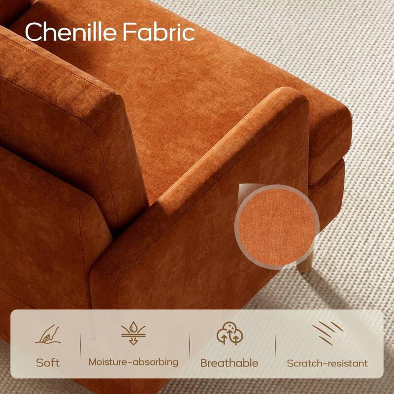 set of 1 Accent Chair for Bedroom Living Room with Wood Legs