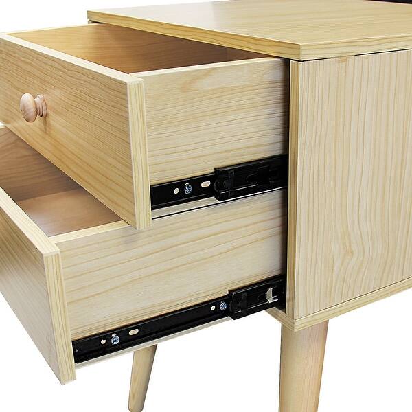 Shop Jerry Maggie Nightstand Modern 4 Thin Long Legs Space Station Cubic Night Stand Storage Bedside Table Paulownia Wood Overstock 27795235