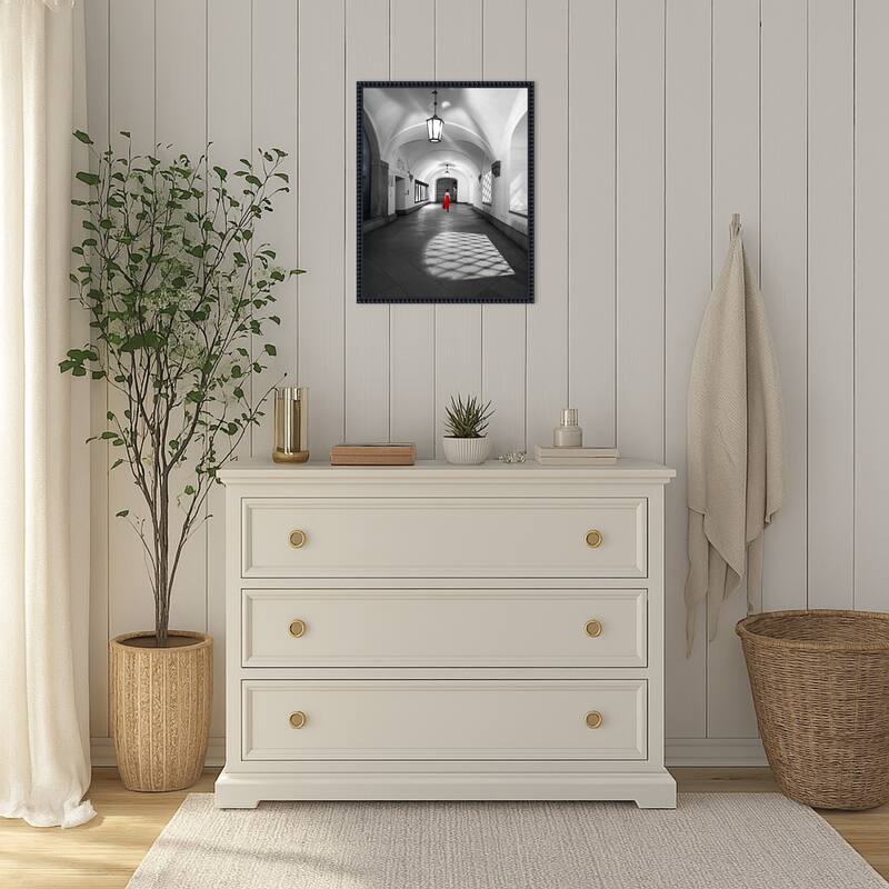 Shadows and a Red Dress by Patty Rong Zhang Framed Canvas Wall Art Print