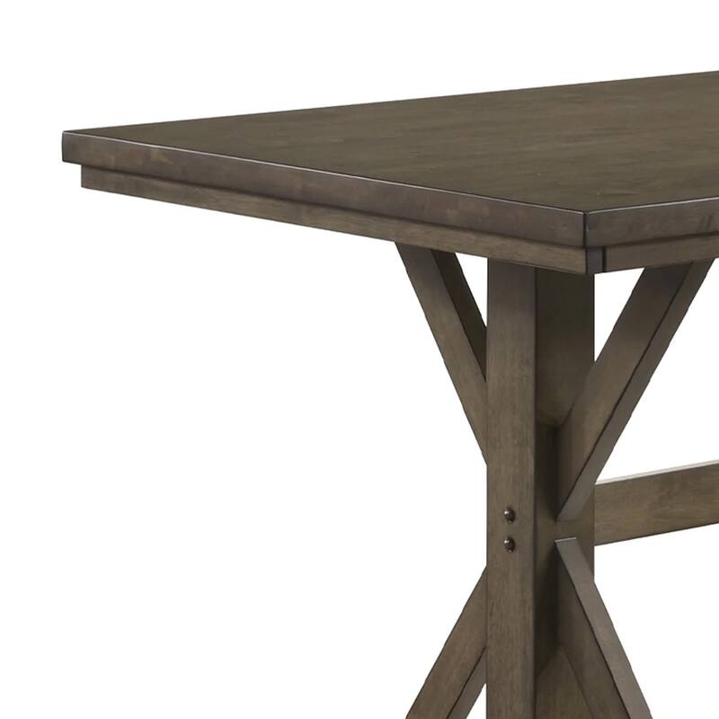 Omal Dining Table, 79 Inch Brown Wood Tabletop, X Shaped Legs - Brownish Khaki
