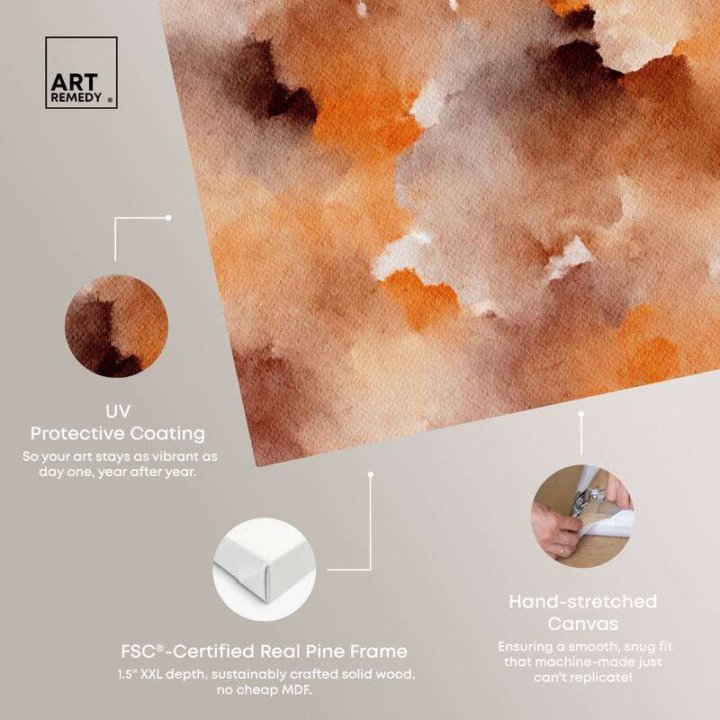 Art Remedy Dried Peach In Caramel Syrup Gallery Wrapped Watercolor Boho Abstracts