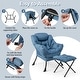 preview thumbnail 11 of 28, Gymax Lazy Sofa Chair Accent Leisure Armchair with Folding Footrest &
