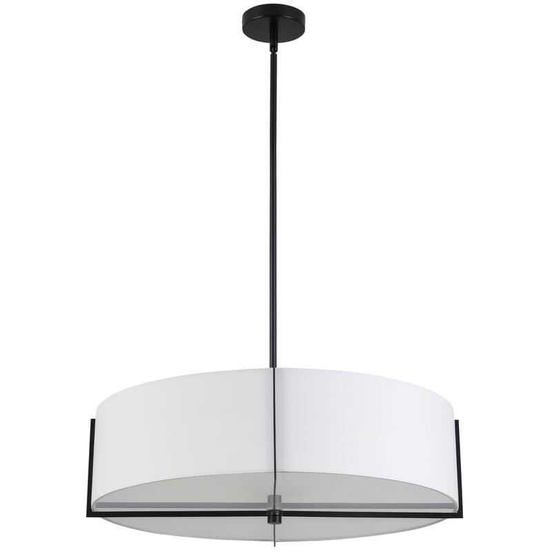 Modern 4-Light Pendant Light - Matte Black Finish, Adjustable Height, E26 Socket - 26