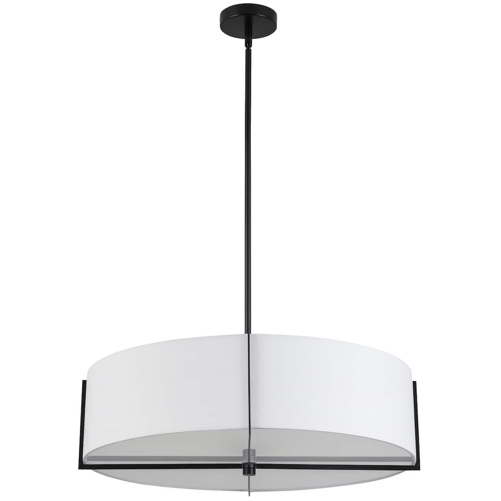 Modern 4-Light Pendant Light - Matte Black Finish, Adjustable Height, E26 Socket - 26
