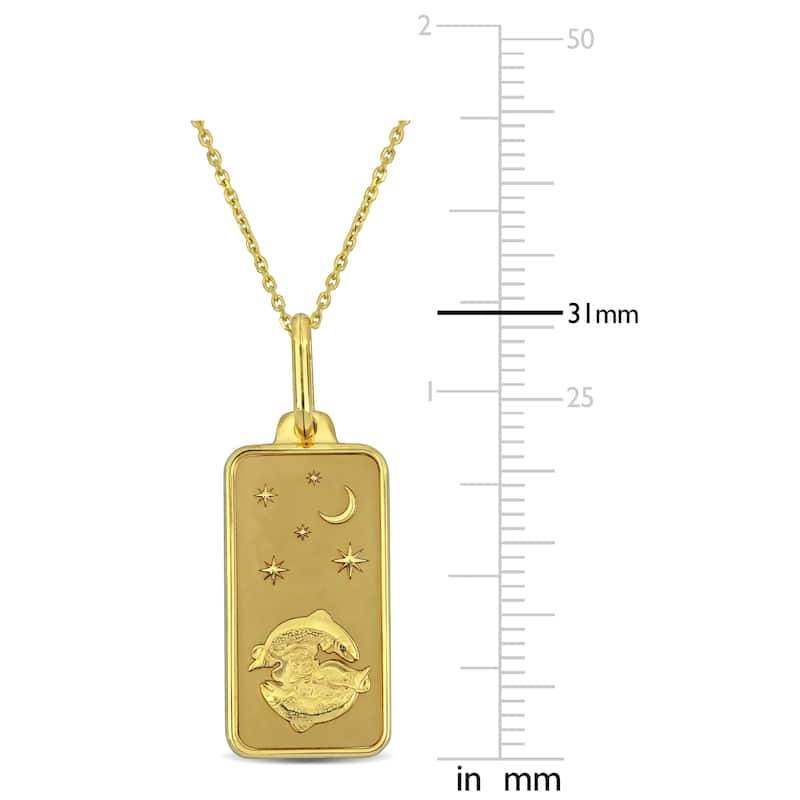 Miadora Pisces Pendant with Chain & Spring Ring Clasp in 10K Yellow Gold