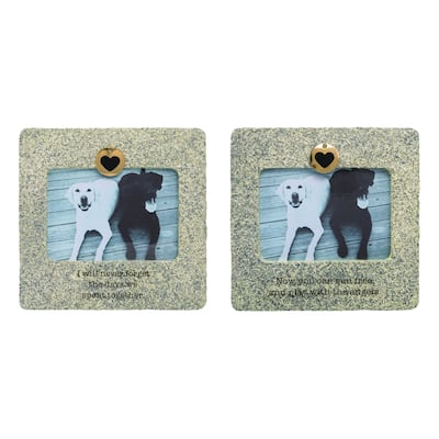 Transpac Resin Pet Memorial Frame w/Tag Hook Set of 2