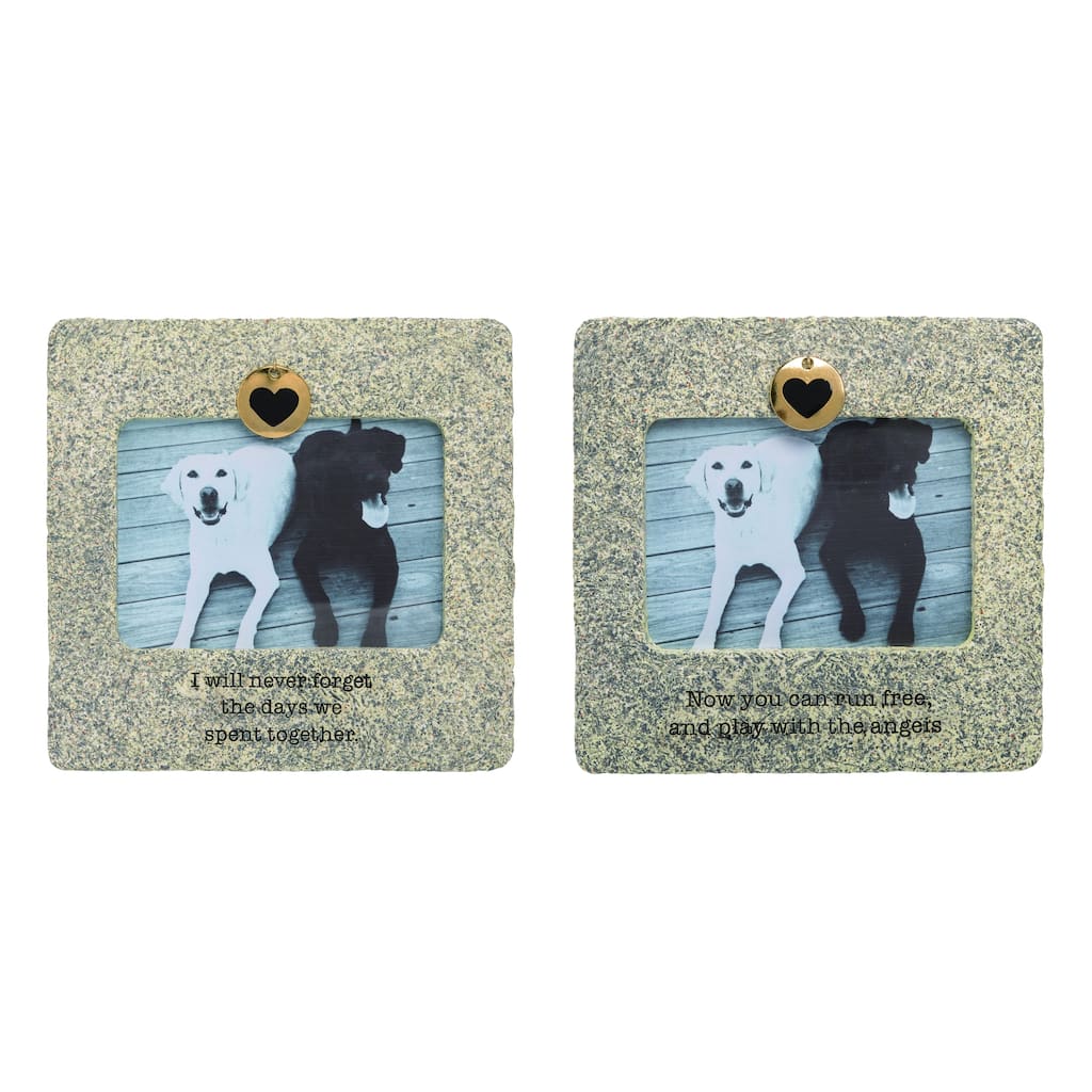 Transpac Resin Pet Memorial Frame w/Tag Hook Set of 2