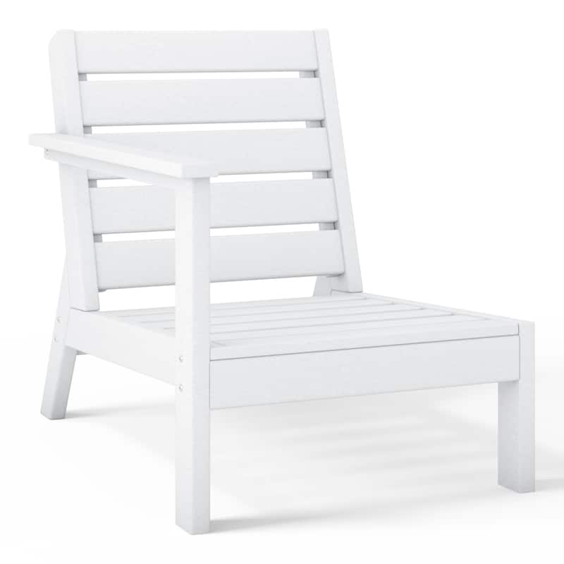 Polytrends Birchwood All Weather HDPE Outdoor Patio Deep Seating Left Arm Facing Chair
