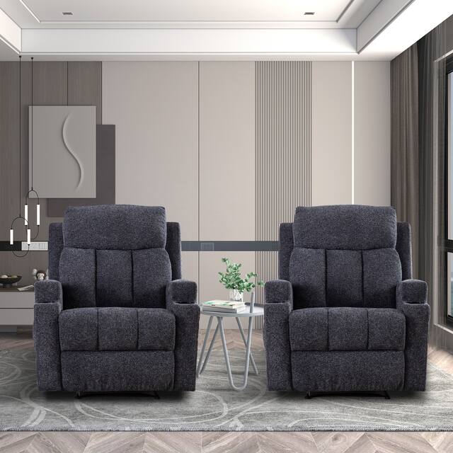 Massage Recliner Chair with Heat and Vibration Manual Sofa