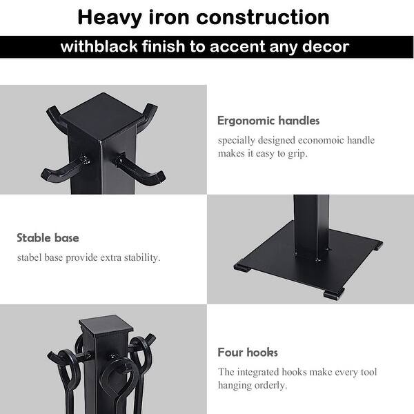 Shop Costway 5 Pieces Fireplace Tools Set Iron Fire Place Tool Set