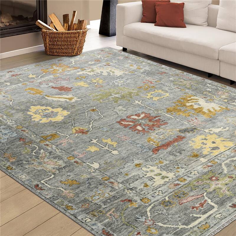 Jaigarh Beauz Traditional Oriental Hand-Knotted Area Rug - 9' x 12' - Pigeon Gray