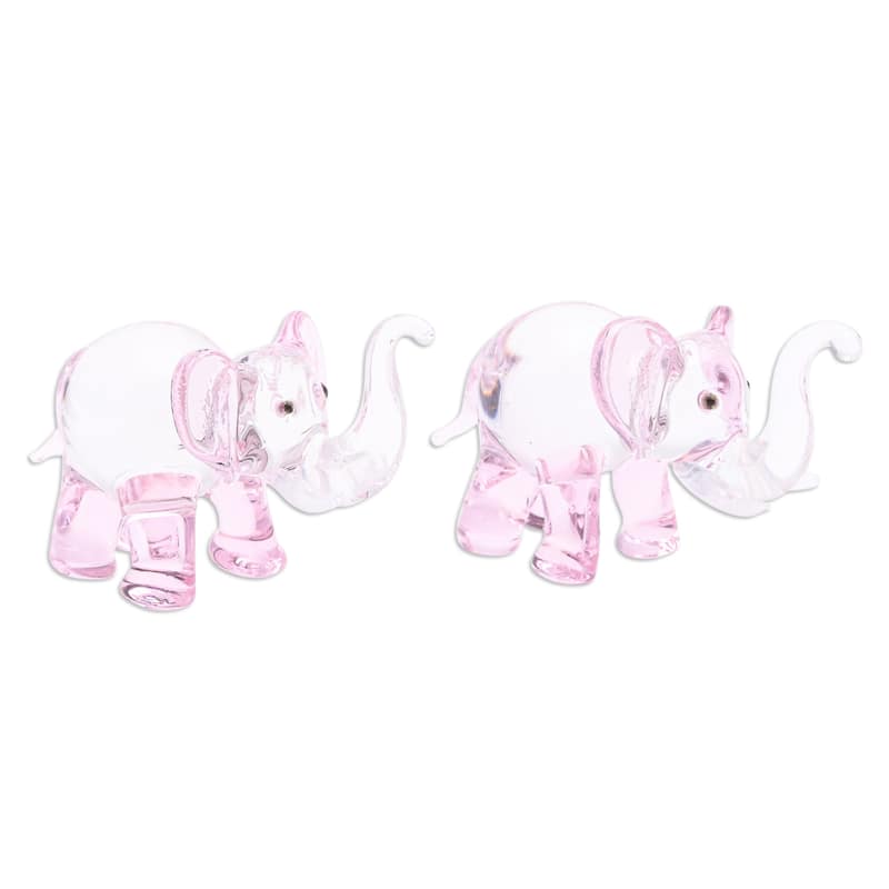 Novica Handmade The Pink Giants Handblown Glass Figurines (Pair)