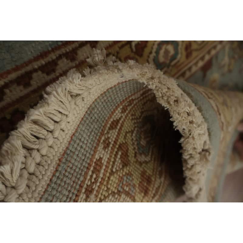 Hand Knotted Oriental 100% Wool Carpet Traditional Floral Navy Blue & Blues Ziegler Area Rug - 3' 11'' X 1' 11''