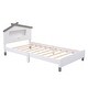preview thumbnail 13 of 41, Wood Platform Bed with House-shaped Headboard and Motion Activated Night Lights
