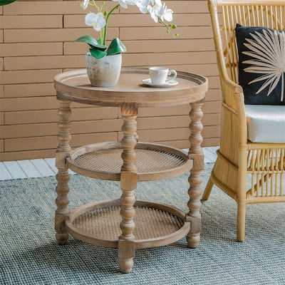 Round 3-Tiered Side Table for Lving Room Bedroom Entryway
