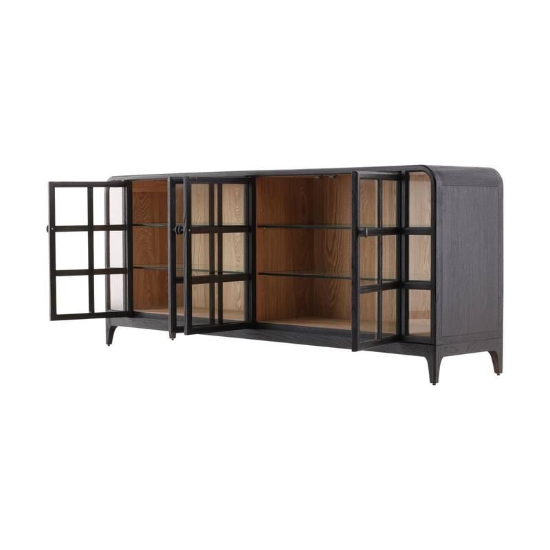 Furniture Classics Avora Chocolate Oak and Glass Sideboard Storage
