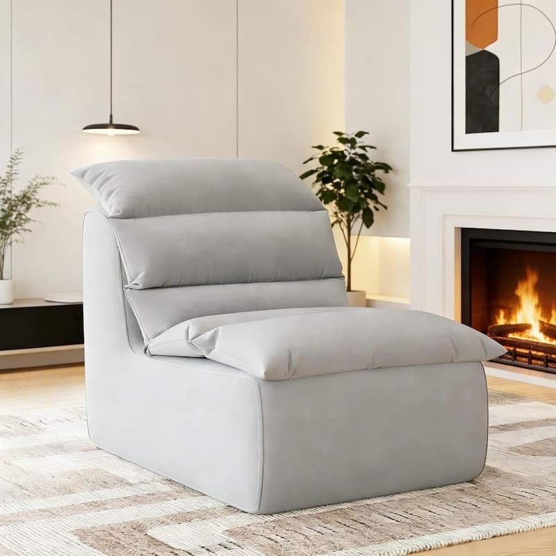 Bean Bag Lazy Sofa Chair for Adults for Living Room Bedroom Office - Grey