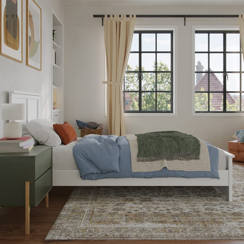 Charlotte Solid Wood Low Profile Platform Bed with Matching Footboard