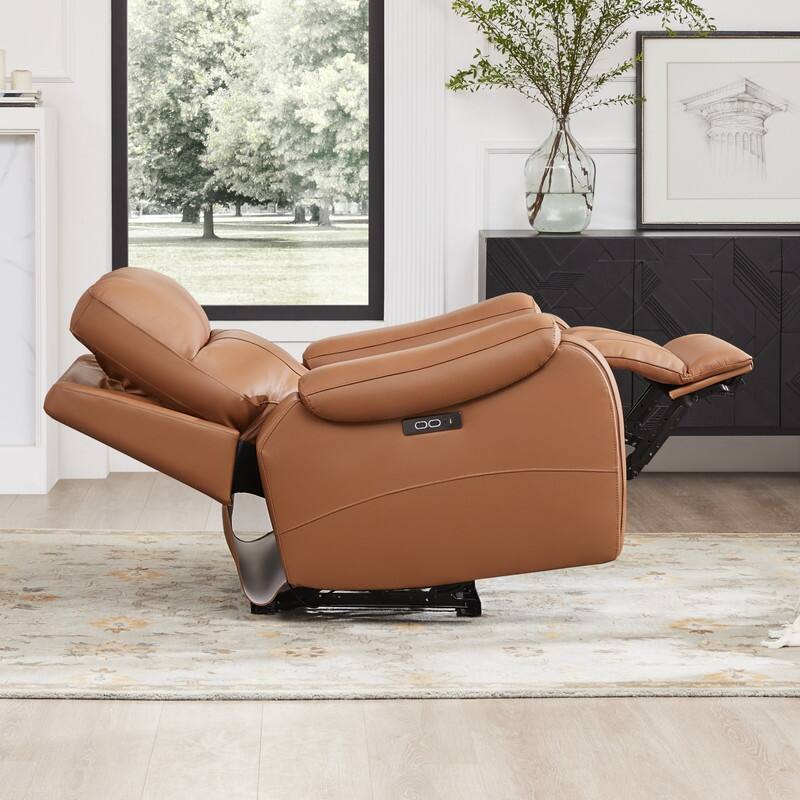Spruce & Spring Gavin Power Genuine Leather Recliner Chair Zero-Gravity Recliner