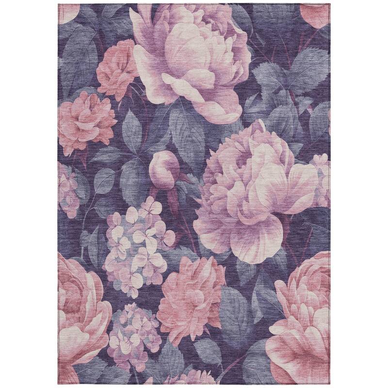 HomeRoots Floral Transitional Rectangle Outdoor Rug