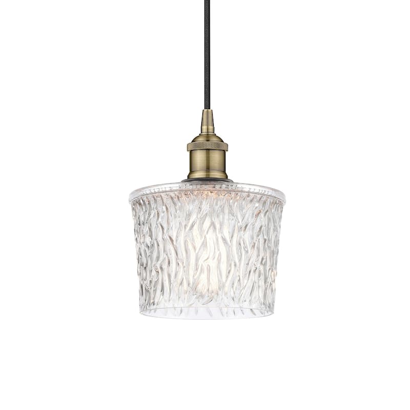 Innovations Lighting 616-1P-9-7 Niagra Pendant Niagra 7" Wide Mini - Antique Brass / Clear