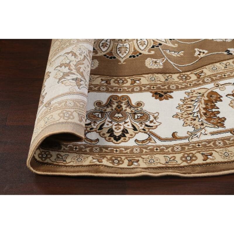 Brown Floral Traditional Tabriz Turkish Area Rug Oriental Carpet