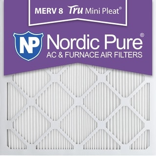 Nordic Pure 25x25x1 MERV 12 Tru Mini Pleat AC Furnace Air Filters 2 Pack