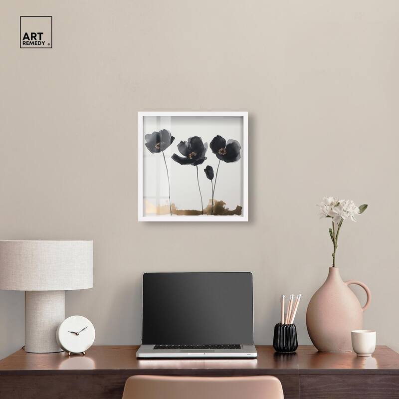 Nocturnal Flowers I Shadowbox by Art Remedy