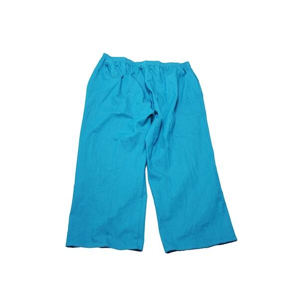 Shop Alfred Dunner Plus Size Turquoise Scenic Route Wide Leg Pants 24w Free Shipping On Orders Over 45 Overstock 24167276