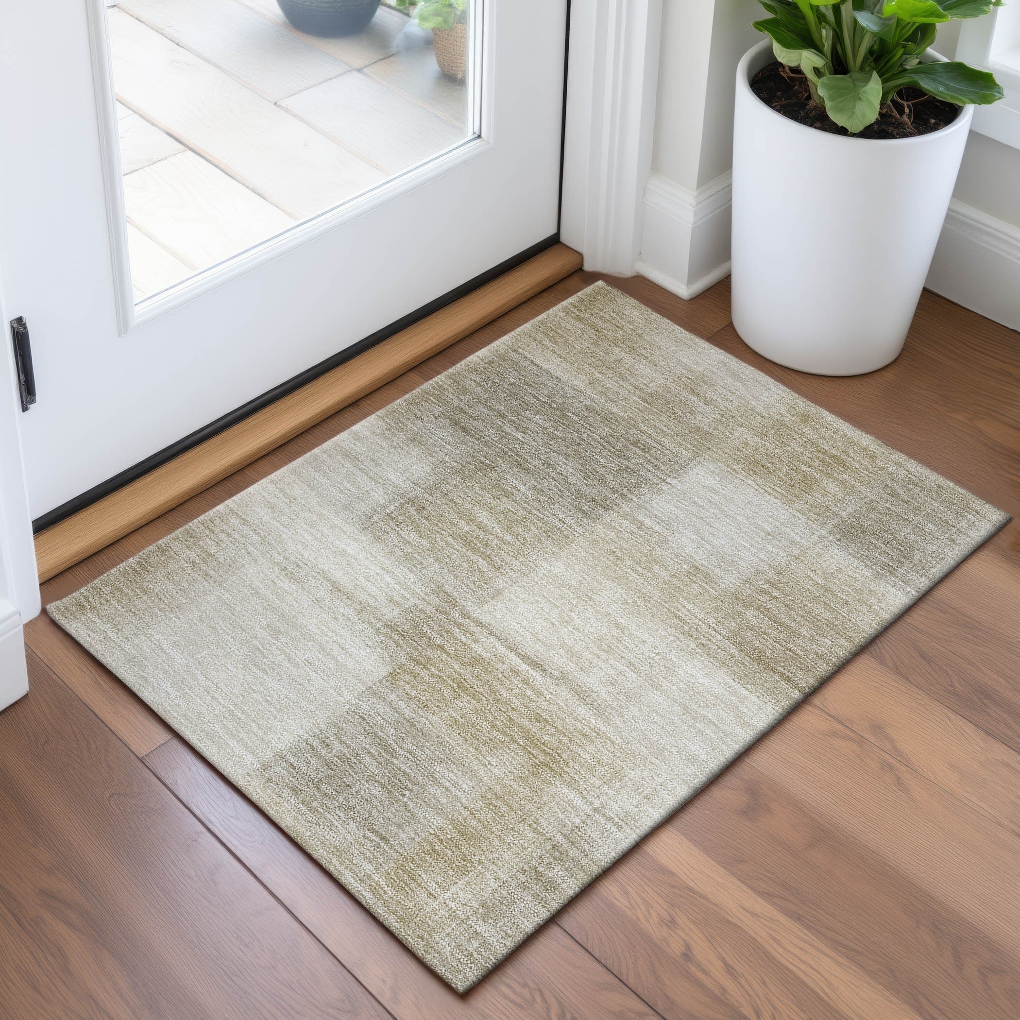 Premium Washable Super Soft Solid Geo Mayfield Rug