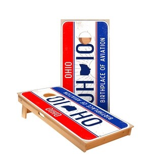 Ohio License Plate Cornhole Boards