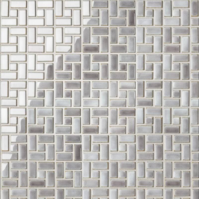 Merola Tile Hudson Spiral Grey Eye 12-5/8" x 12-5/8" Porcelain Mosaic Floor and Wall Tile
