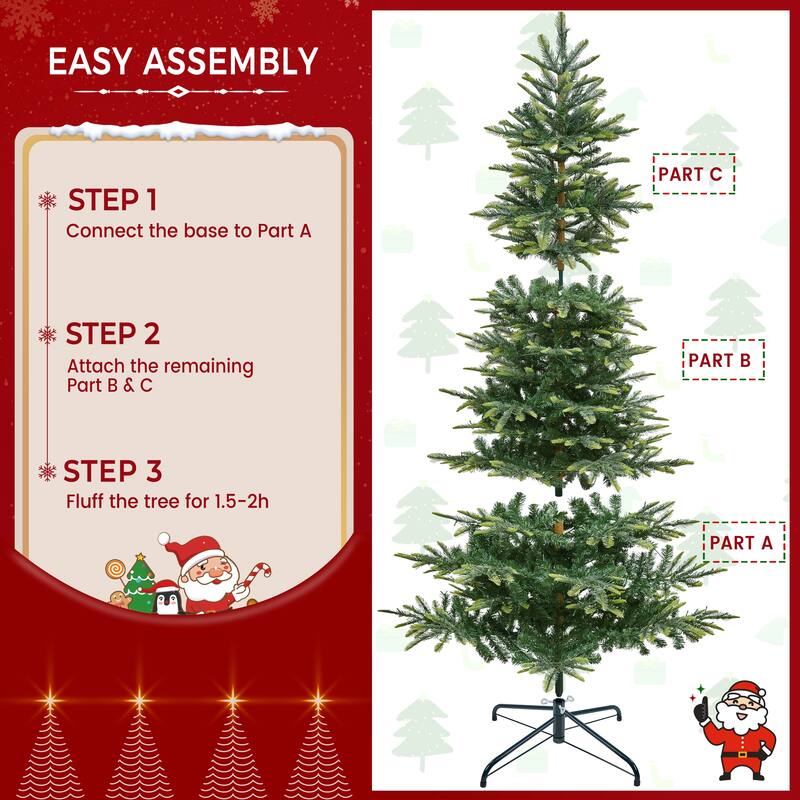 Yaheetech Pre-Lit Christmas Tree Artificial Christmas Tree with Warm White Incandescent Lights