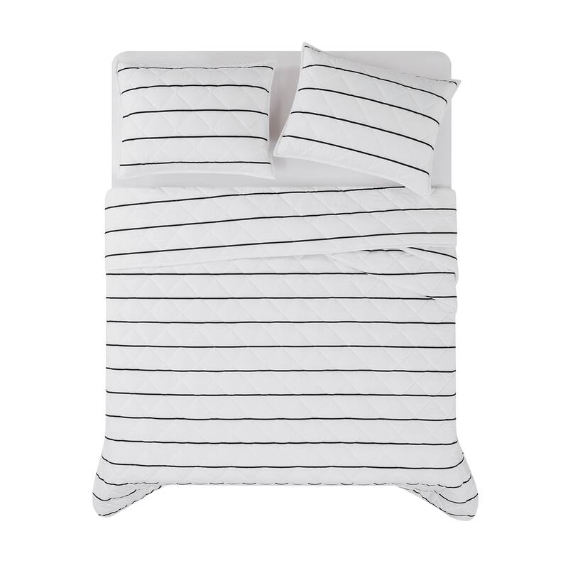 Brooklyn Loom Hayward Stripe 3 Piece Quilt Set