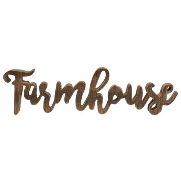 Script Farmhouse Freestanding Wooden Word