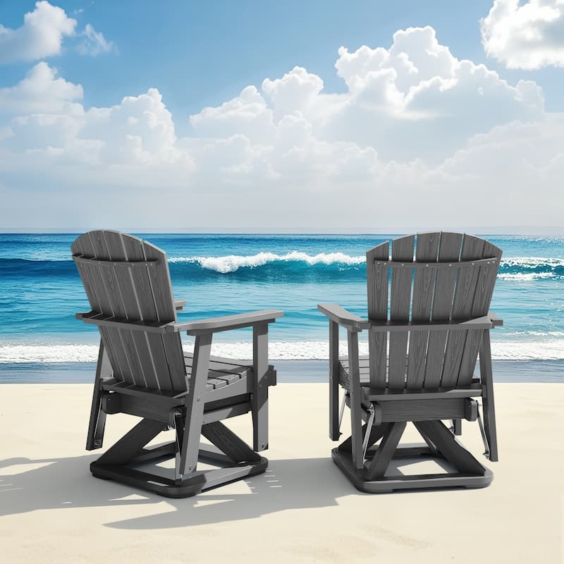 HDPE Adirondack Swivel Glider, Outdoor Patio Chair