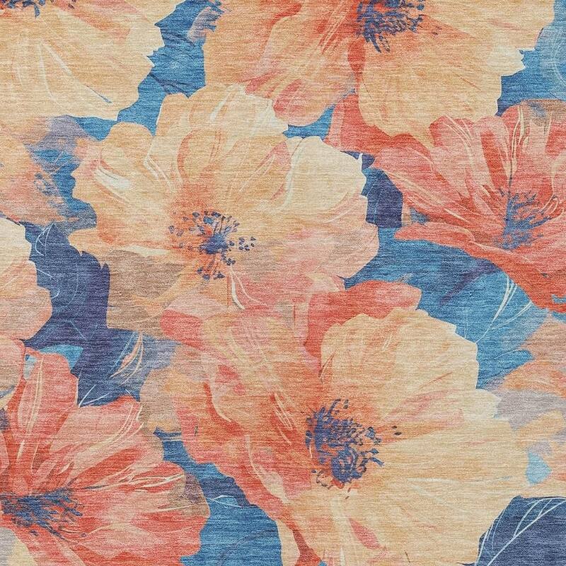 HomeRoots Floral Transitional Rectangle Outdoor Rug