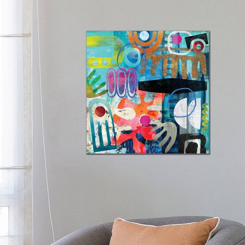 iCanvas "Tribal Abstract Blue" by Nikki Chu Canvas Print - 26x26x1.5
