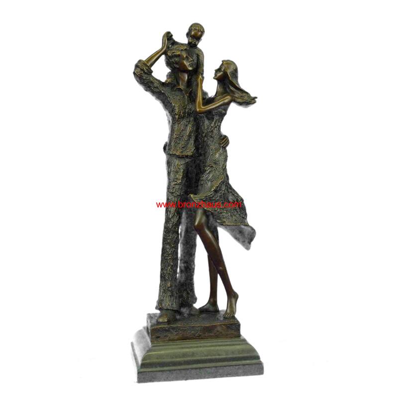 Abstract Modern Art Happy Family Bronze Sculpture Christmas Gift Idea Statue Art