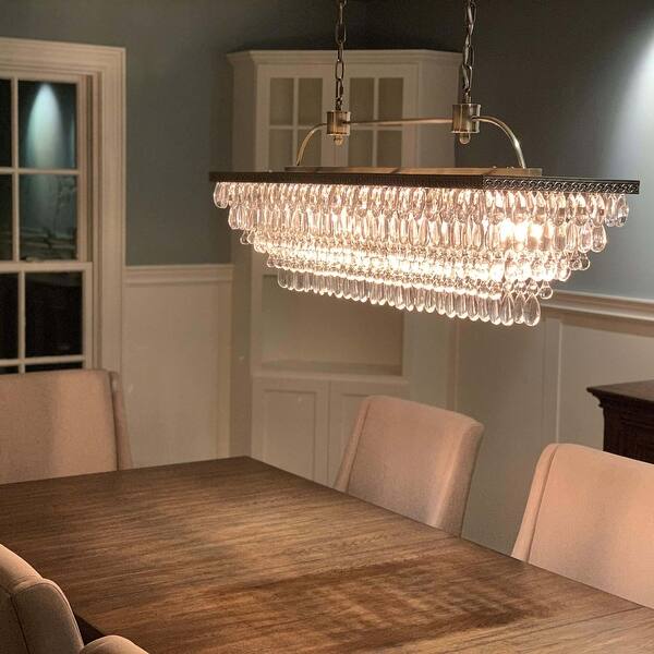 slide 1 of 20, The Weston 40 Inch Rectangular Glass Drop Chandelier