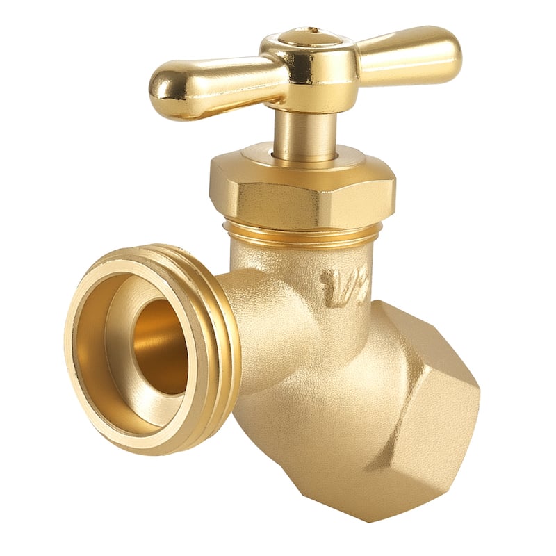 Anmytek Hose Bibb 1/2 Inch FIP x 3/4 Inch MHT Faucet Spigot - Yellow