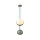 preview thumbnail 6 of 11, 39" W Modern Asymmetric Green Pendant for Kitchen Island with Milk Glass Globe Shade - 38.6 in. W x 13.4 in. H x 7.5 in. D