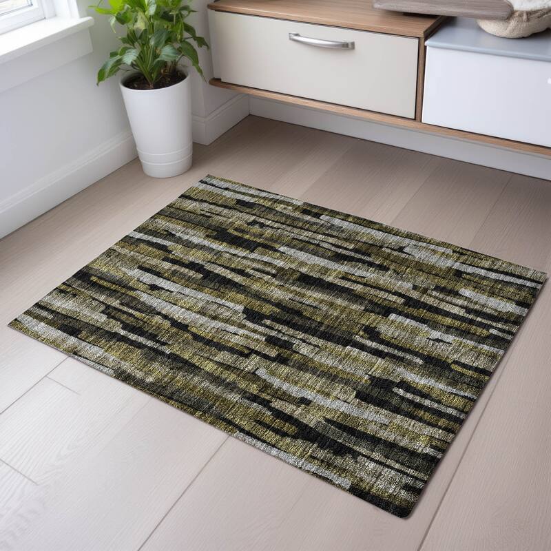 Premium Washable Super Soft Modern Contemporary Mayfield Rug - Brown - 1'8" x 2'6"