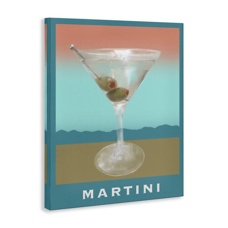 Stupell Martini over Muted Tones Canvas Wall Art Design By Matthew Piotrowicz